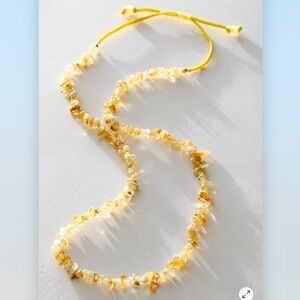 Free People Single Strand Beaded Necklace Citrine